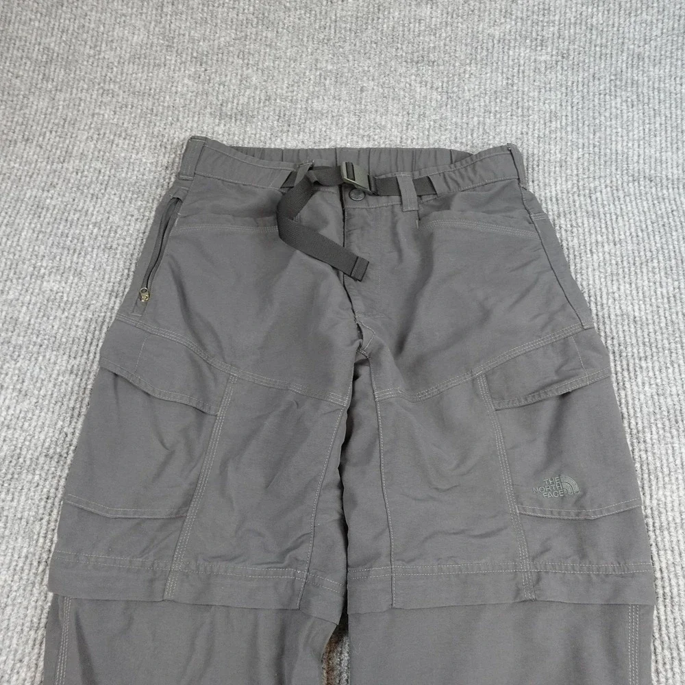 North Face Convertible Pants Mens Medium Gray Hiking Elastic Waist Hiking